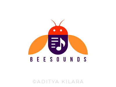 Bee Sounds branding design dribbble icon illustration illustrator logo logodesign music sound vector