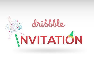 Hello Dribbble ! debut dribble graphics illustration invitation party