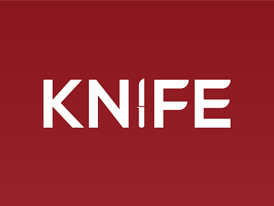 Knife ! design designer illustration knife letters logo simple