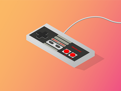 Isometric NES Controller design designer illustration simple vector