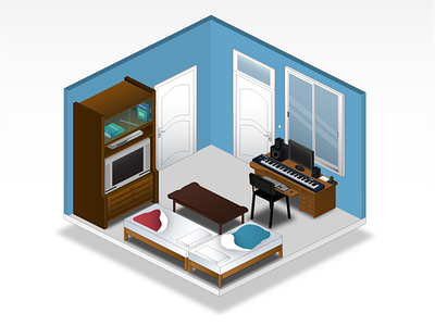 Isometric Room design designer illustration isometric simple vector