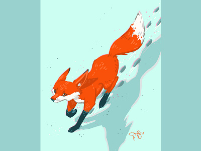 Running Fox animals character digital illustration fox illustration procreate