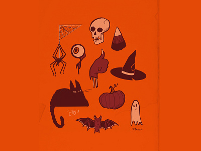 Halloween Spooks design digital illustration halloween design illustration procreate spot illustration