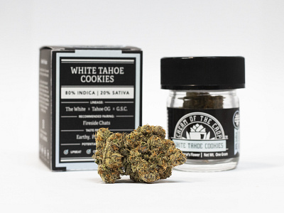 COTC™ Packaging: White Tahoe Cookies Gram box box design california cannabis cotc cream of the crop gram marijuana packaging product product photography