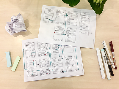 Lo-fi wireframing: order screens