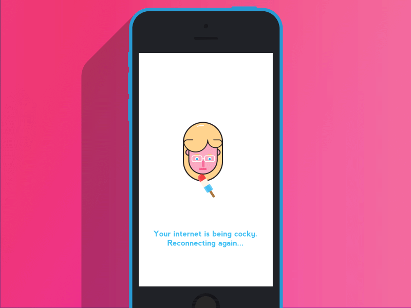 No internet - Ice cream delivery animation app cream empty girl graphics ice motion state ui ux