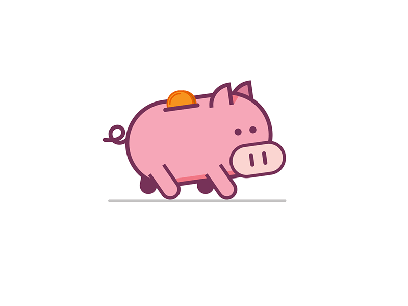 Piggy Bank Run animation bank character graphics mograph motion pig piggy run