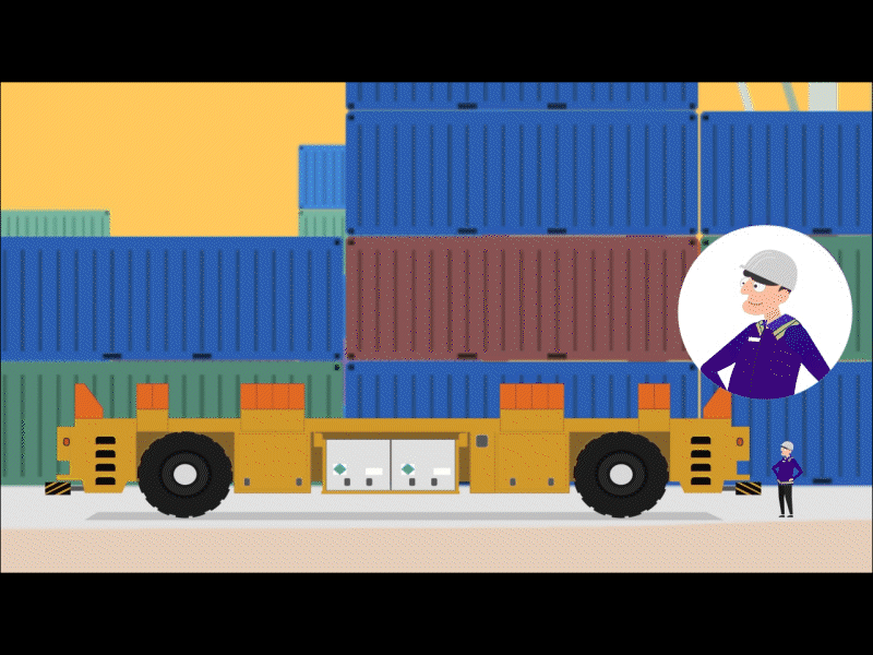 Then and Now - Automated Guided Vehicles animation character animation design gif illustration loop