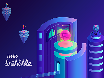 Hello Dribble design illustration