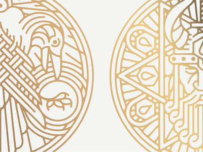 Elsay Meadery bottle design bottle label design emblem gold illustration mead packaging vector vikings