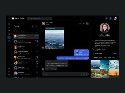 Web Messenger Template Made with The Wolf Kit design system bubbles dark dark theme design system messenger the wolf kit theme