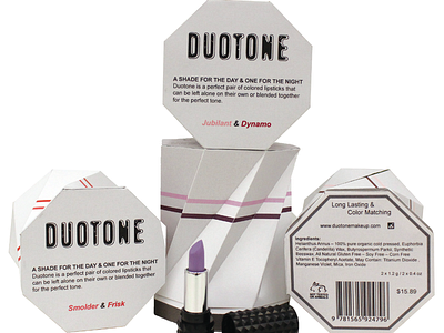 Duotone Lipstick Packaging color design duotone geometic lipstick makeup package package design packagedesign packages