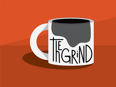 The Grind coffee coffee mug hand lettering lettering logo logo design logos mug orange thirty logos vector vector illustration