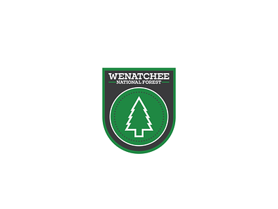 Wenatchee National Forest badge design forest forestry gray green grey icon icon design logo logo design logos patch serif thirty logo challenge thirty logos trees