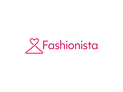 Fashionista app app icon design dress fashion fuchsia hanger heart icon icon design logo logo design logos pink thirty logo challenge thirty logos