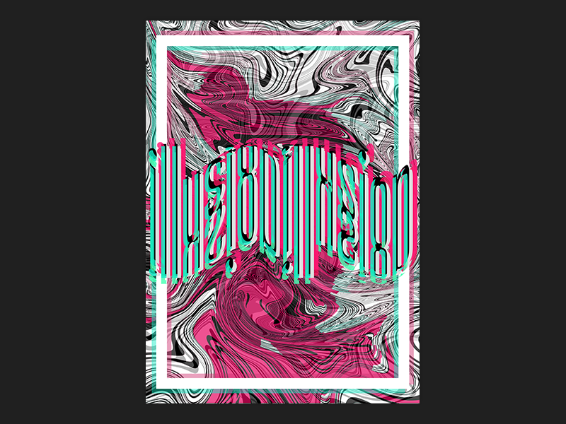 Illusion type poster posters warp cyan magenta glitch art illusion blank poster poster design poster
