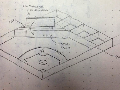 Strat-o-matic board sketch baseball board isometric sketch strat o matic