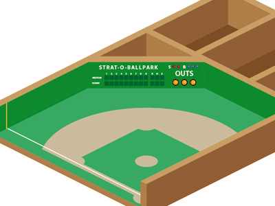 Strat-o-matic board illustration baseball board isometric strat o matic vector