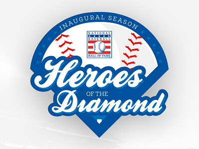"Heroes of the Diamond" League logo baseball beisbol cooperstown hof logo sports vector
