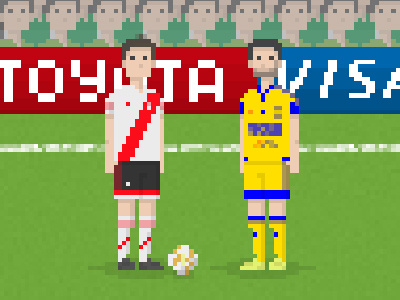Pixel art footballers