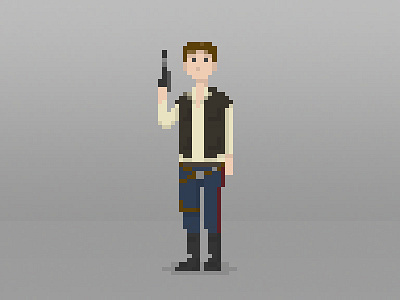 "I shot first" 8bit han solo pixel art star wars