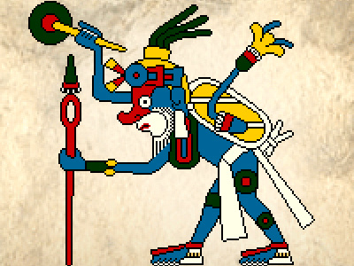 Yacatecuhtli 8bit aztec god mexico pixel art prehispanic