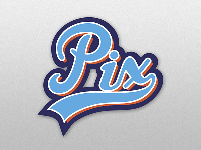 Logo Pix baseball lettering logo script