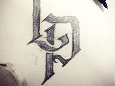 L&P Monogram - Sketch boceto english font letter logo monogram old sketch tyoe typography