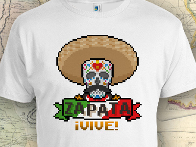 T-Shirt Proposal 8bit calavera dia de muertos mexico méxico pixel art playera proposal revolución revolution shirt skull t shirt zapata