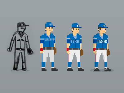 MLB stars from sketch to Pixel Art