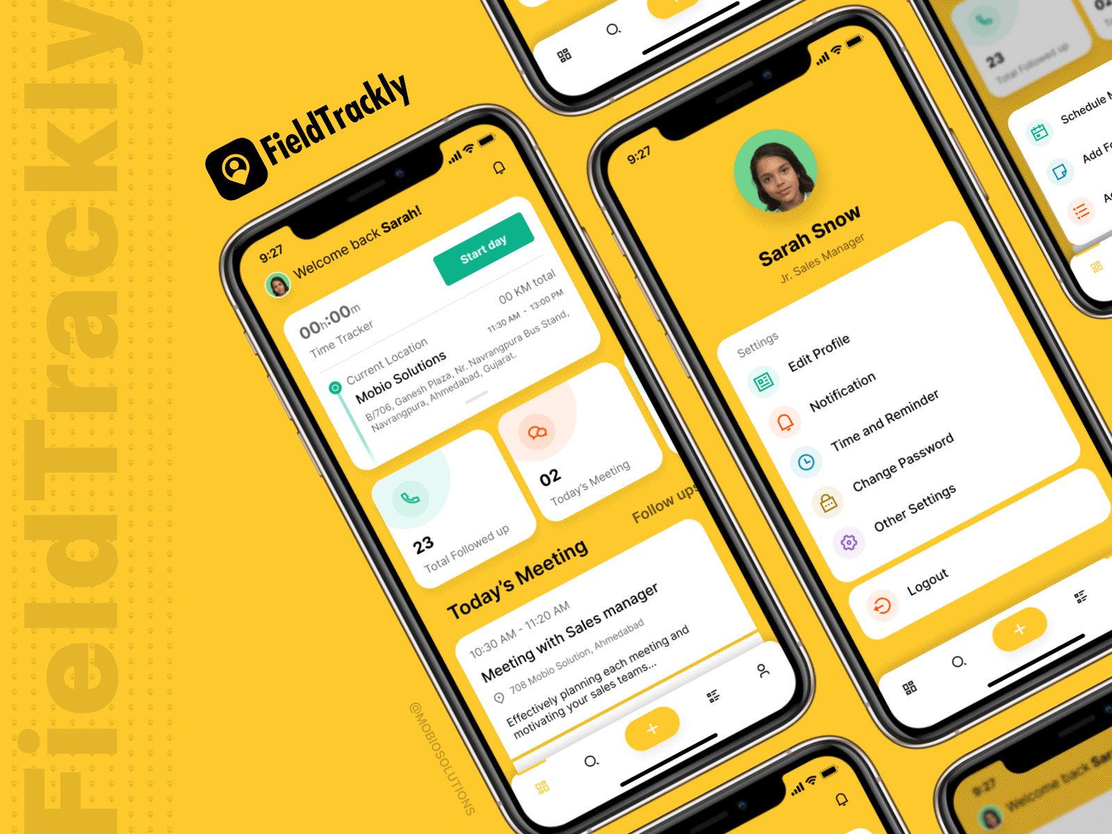 Field Staff Tracking App - FieldTrackly android android app design app design application design bootstrap design download for free employee field figma figmadesign free ios app design managment mobile app design mobile ui staff uidesign uiux ux