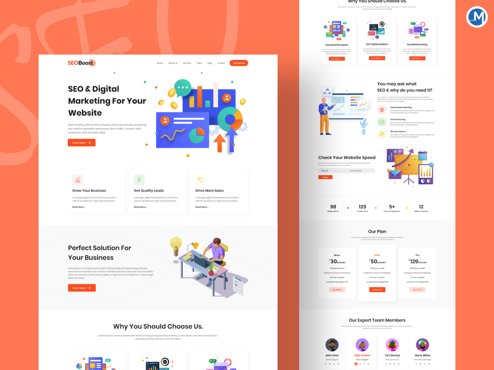 SEO Landing Page by Mobio Solutions on Dribbble