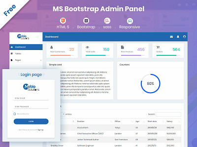 MS Bootstrap - A Sass based Bootstrap admin panel template