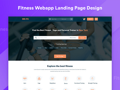 Fitness Webapp | Landing page design club design inspiration fitness fitness app fitness club free gym landing page sports trend 2019 trending ui ui ux design ui deisgn uidesign ux ux challenge ux design