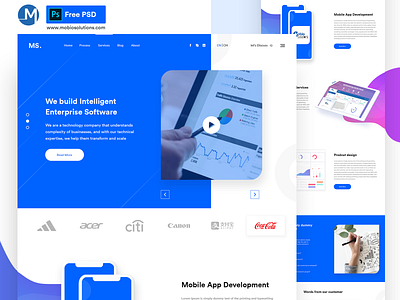 Ms Agency | Free Multipurpose Psd Template 2019 trend agency agency branding bootstrap design download for free free mobile app uidesign ux ux design