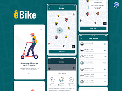 eBike Renting Mobile Application theme (E Mobility Solutions) app app concept app design app ui application bike design e vehical map mobile app mobile app design mobile app ui mobile design mobile ui scooter theme ui uidesign uiux ux