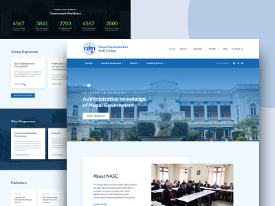 Landing page for Nepal Administrative Staff College landing page nepal redesign project staff college ui user interface website design