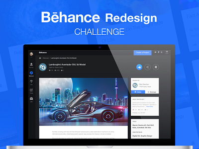Uplabs Behance Redesign Challenge (Winner)