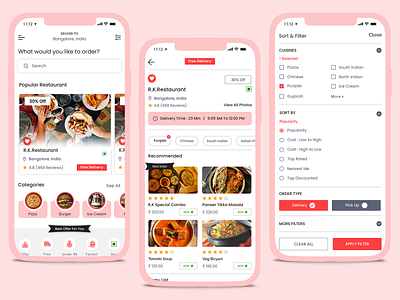 Food Lovers design food food app mobile app red resturant ui ui ux design