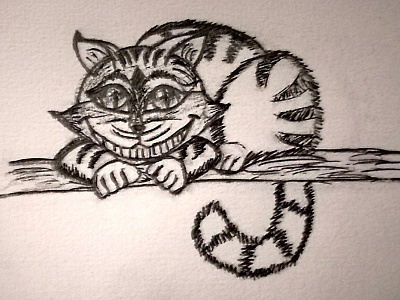 Cheshire Cat aliceinwonderland cat cheshirecat pencil sketch
