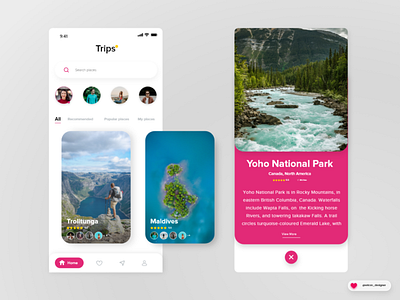 Trips Concept | Mobile Design android app app colors ios app mobile app mobile ui nature travel travel app ux website