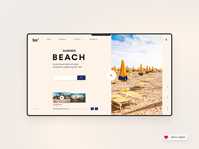 Beach_Summer Concept | Web Design beach design designer travel travel app ui ui design userexperience userinterface ux ux ui uxdesign web website yellow