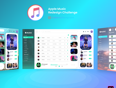 Apple Music Web Design app apple music artist blue challenge color design logo mockup music music app music player redesign skyblue ui ux web website