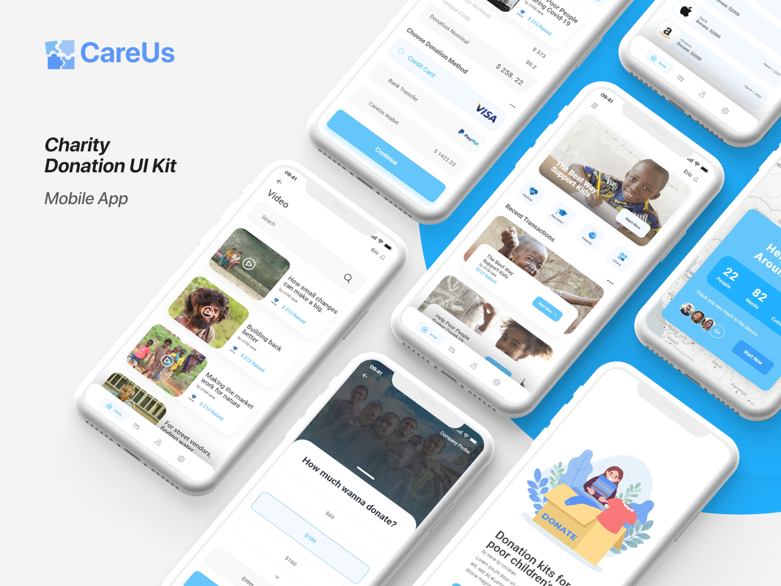 Charity UI Kit | Mobile App by Ericson Fabro 🎧 on Dribbble