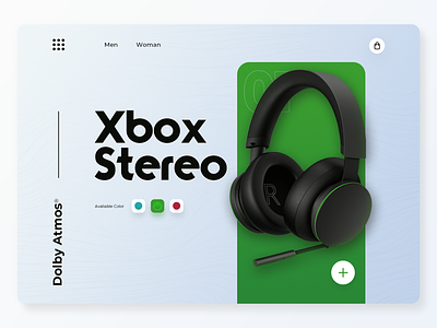 Xbox Stereo Concept app branding color design flat design gamer green headset design mobile design phone design sport ui uiux ux web website website banner website design