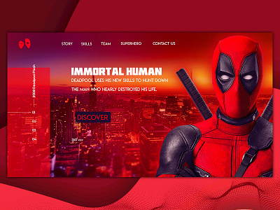Deadpool Immortal app illustration movie app movies ui ux wallpaper website