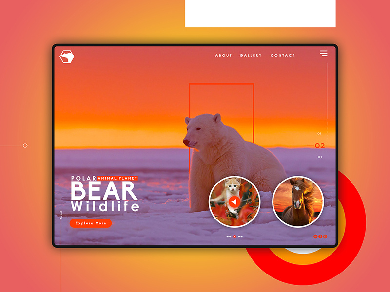 Polar Bear website concept landing page nature animal wallpaper design web website ui app ux