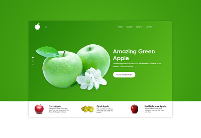 Green Apple app design fruits landing site design ui ux website