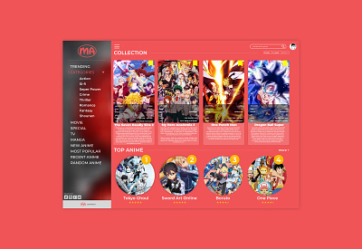Media App - Anime aplication app apple devices design mobie ui ux web windows