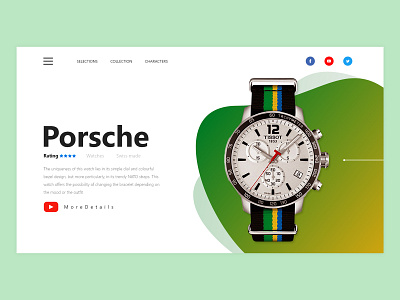 Porche Watches Concept branding cars design e commerce interface interface design social store ui ux watches web website